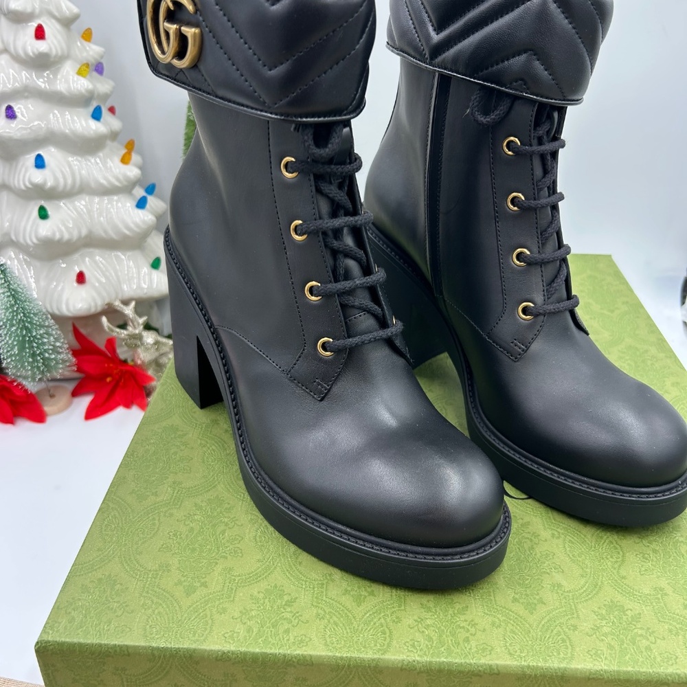 ************Gucci women’s GG Marmontblock heel boots size 41 /10 US - Picture 2 of 9